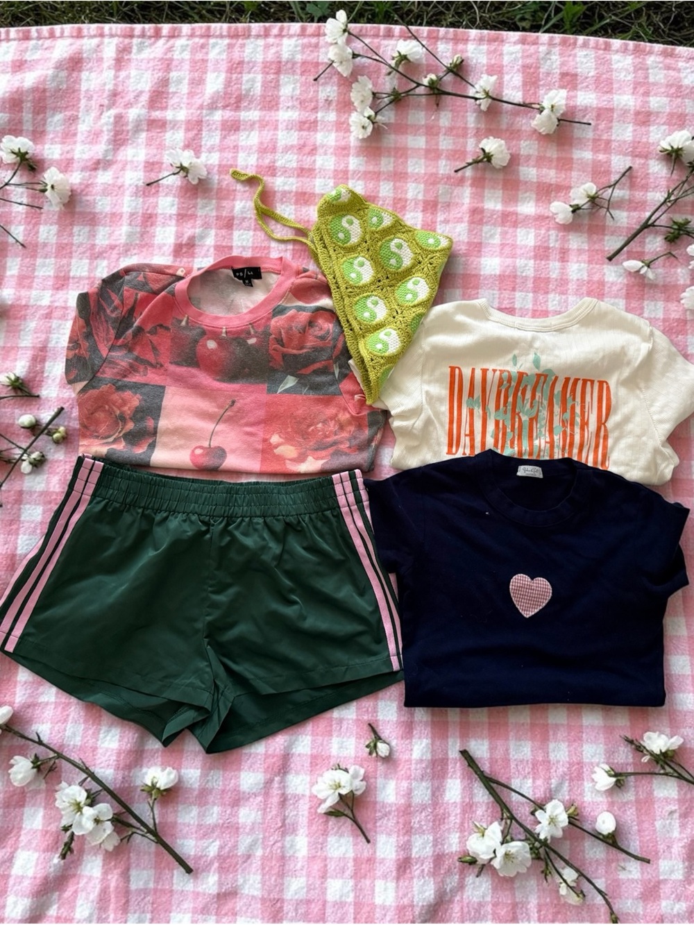 🐌Y2K Summer🐌Bundle Athletic Shorts Y2K Tops Head Scarf